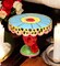 Ceramic Medium Cake Stand Leopard Print with Red Rose Flowers, Birthday Party Decor, Wedding Decor, Cafe Decor